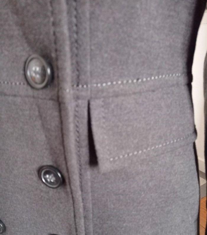 Manteau mi long gris, style rétro officier,  H&M - photo numéro 3