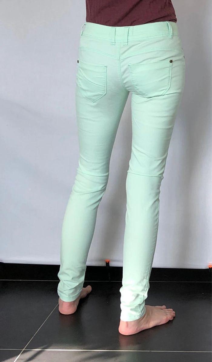 Jean slim taille basse Oxxy vert pastel taille 36 comme neuf - photo numéro 13