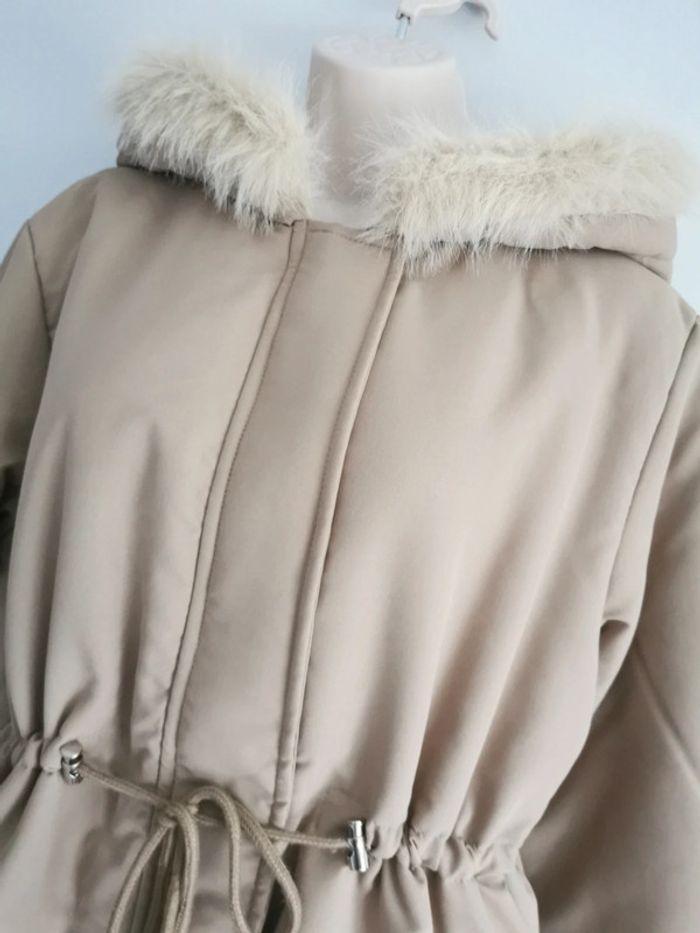 Parka beige cintrée à capuche Shein Ezwear Taille L - 40/42 - photo numéro 4