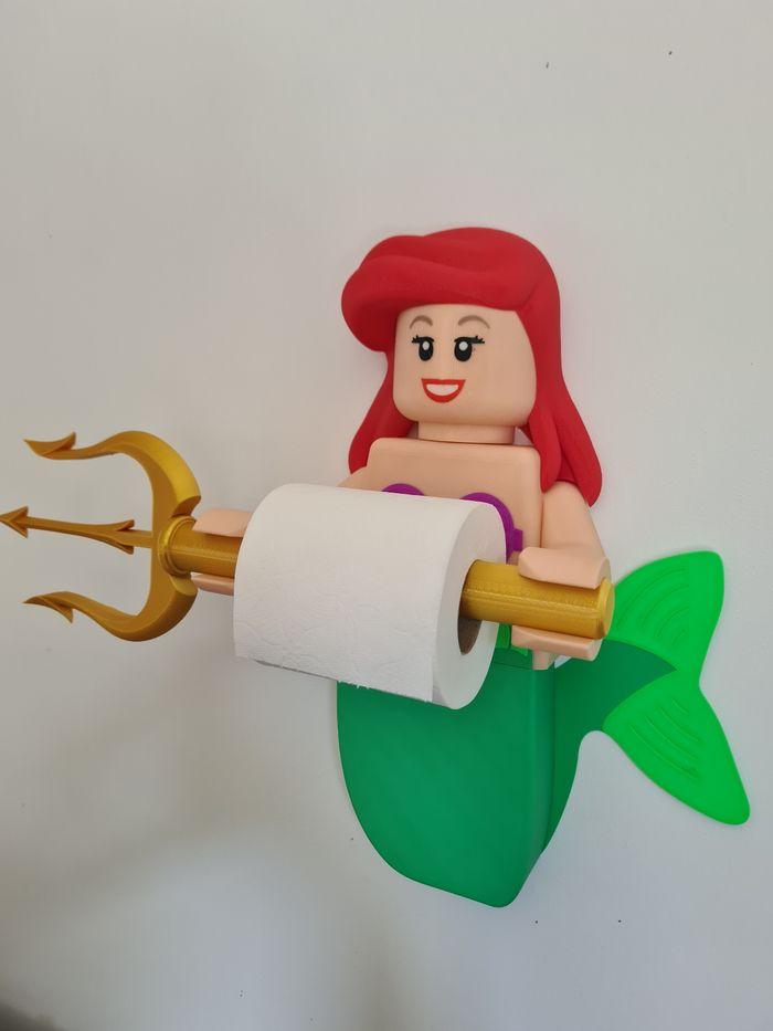 Dévidoir de papier toilette ou simple décoration mural style lego la petite sirène