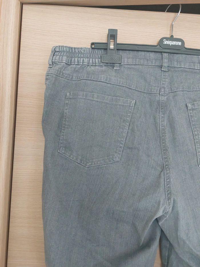 Jeans gris  elastique taille partielle grande taille - photo numéro 3