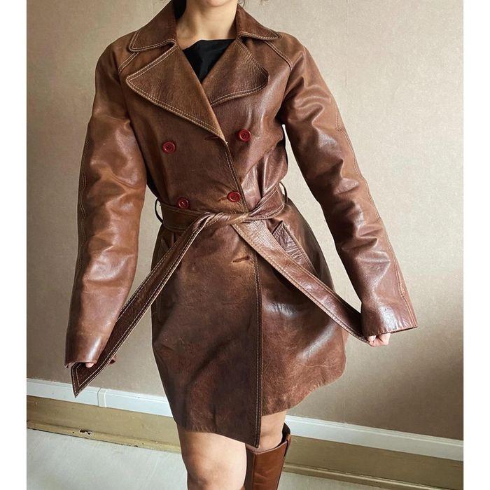 Vintage 90s leather coat - photo numéro 1