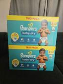 Lot de 2 paquets de couches Pampers Baby Dry Taille 2