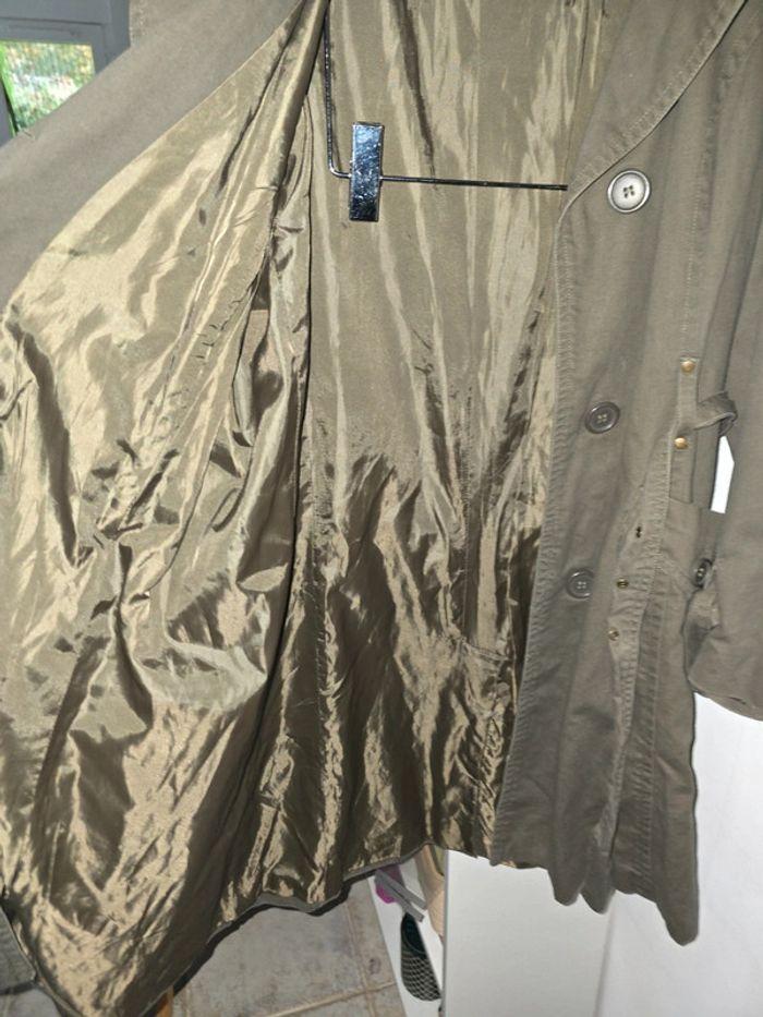 Imperméable  vert  kaki manche brodé  chic Taille 46 - photo numéro 7