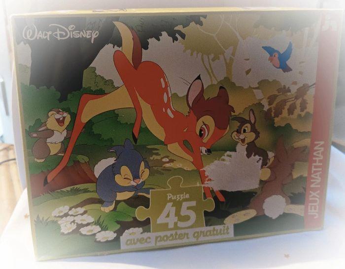 1991 puzzle Nathan Bambi Disney panpan forêt 45 pièces vintage ancien - photo numéro 3