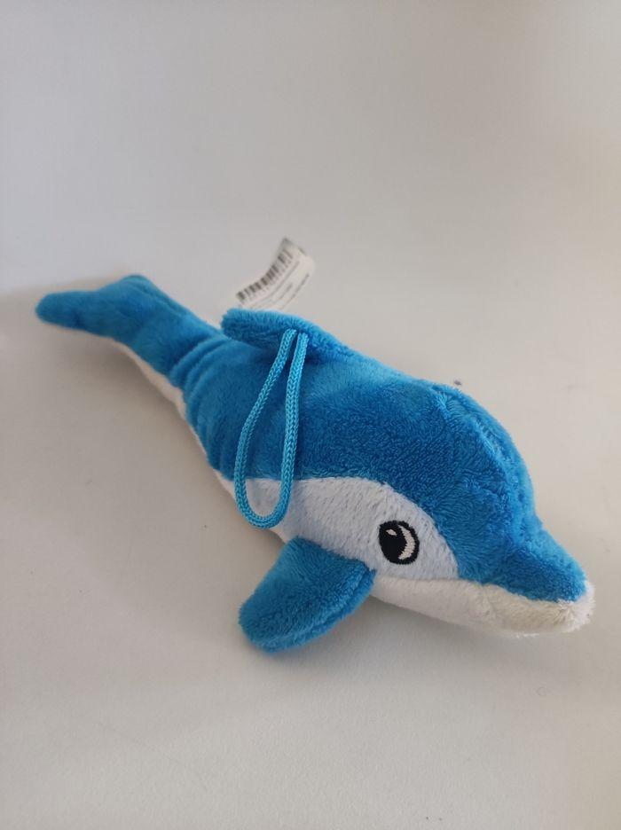 Peluche dauphin bleu Pluchon / vintage - photo numéro 1