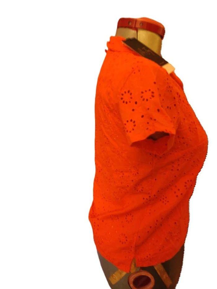 Chemise broderies orange Vila Joy Taille XS - photo numéro 2