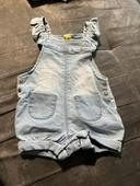 Salopette short en jean bébé fille 12 mois