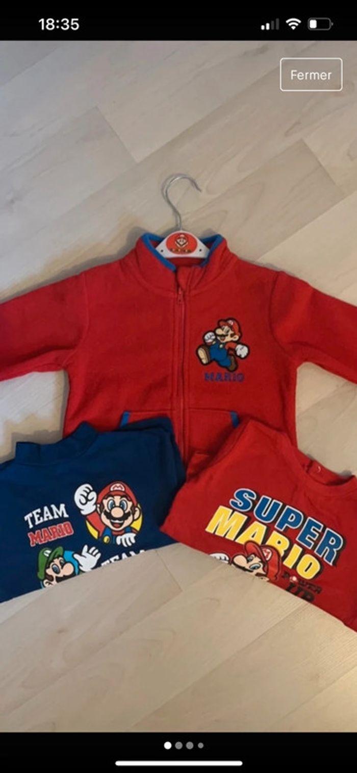 Veste tee-shirts manche longue bébé mario neuf - photo numéro 1