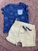 Ensemble Short teeshirt C&A taille 6 mois