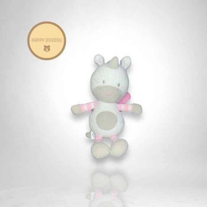 Doudou Peluche  Licorne rose  luminescent Luminou A642