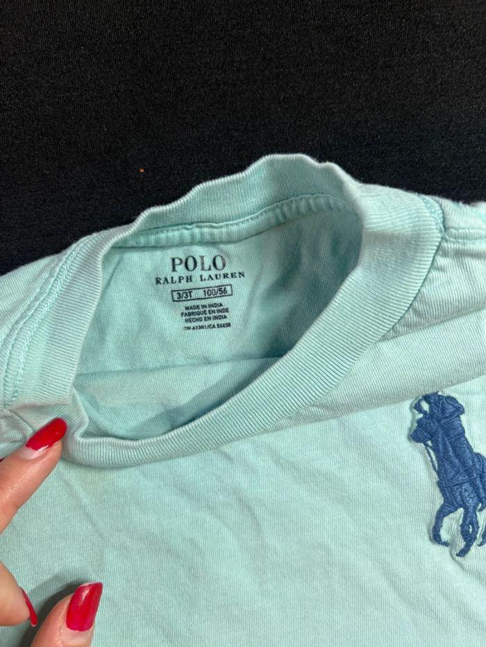 T shirt Ralph Lauren 3 ans bleu ciel - photo numéro 4