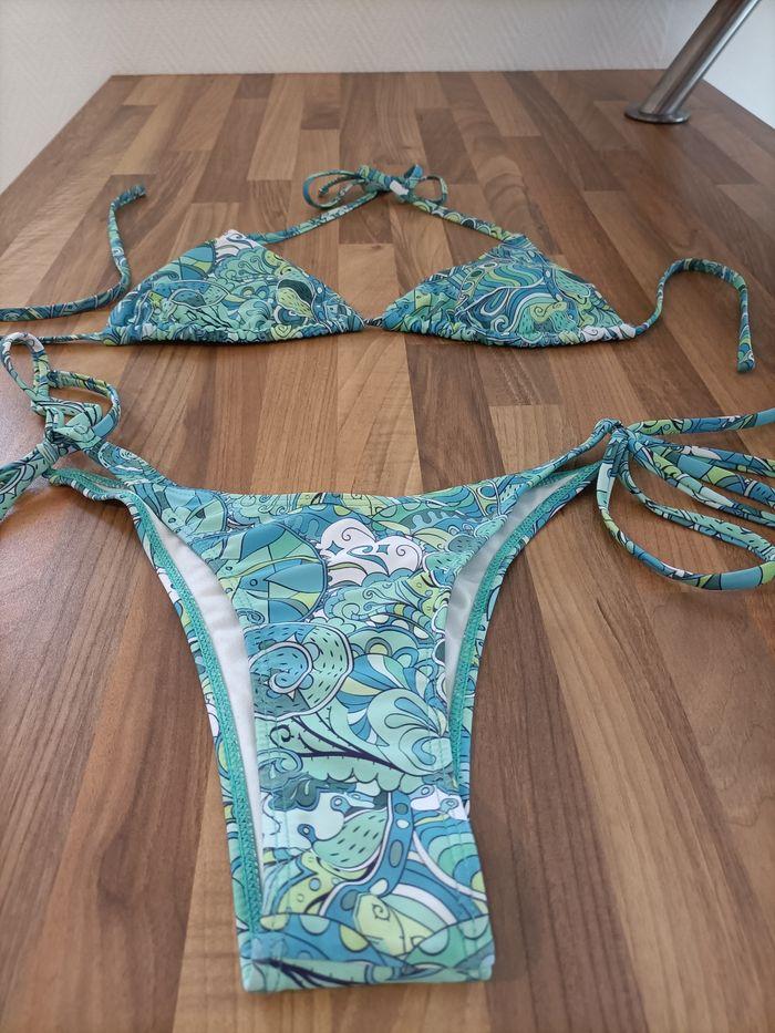 Maillot de bain 2 pièces bleues S - photo numéro 2