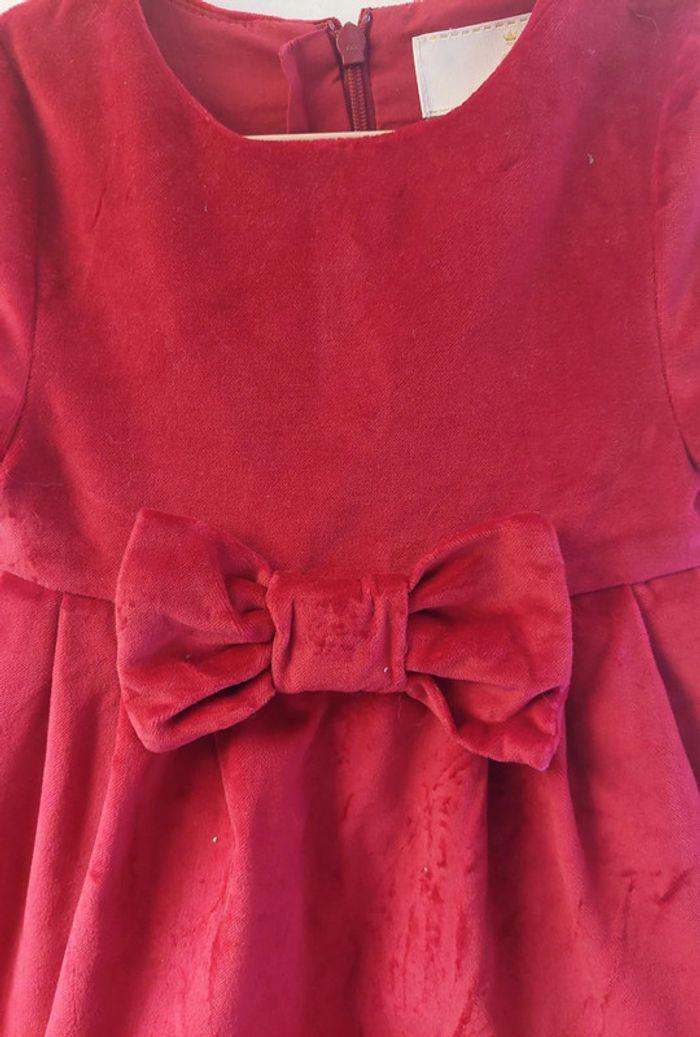 Robe de fête en velours rouge Jacadi (24 mois) - photo numéro 3