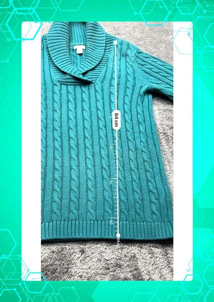 👕 Sweat torsadé L.L Bean Vintage Femme Turquoise Taille XS 👕 - photo numéro 3