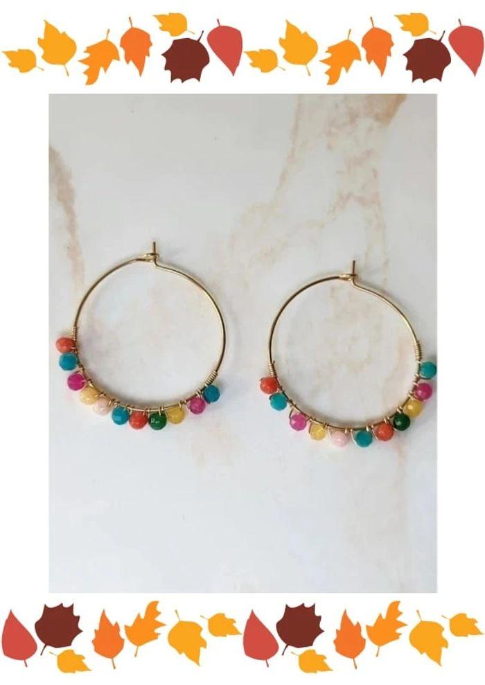 🌺 Boucles d'oreilles perles coloré 🌺 - photo numéro 2