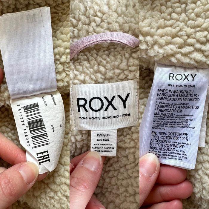 Veste en jean Roxy rose pâle avec fausse fourrure XS ample - photo numéro 9