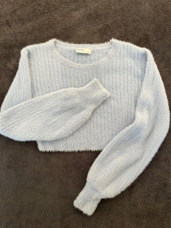 Pull bleu pastel Bershka - photo numéro 2