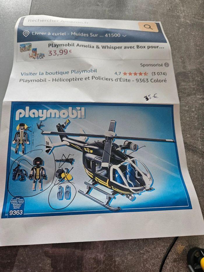 Playmobil hélicoptère et policiers  d élite - photo numéro 3