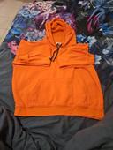 Sweat à capuche orange S