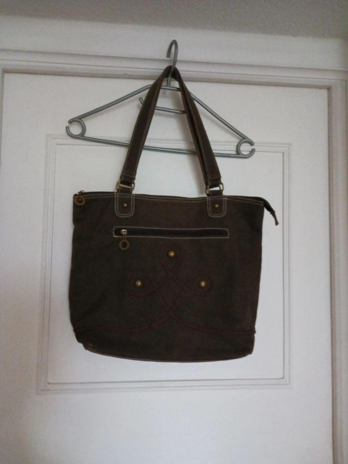 Sac neuf marron en toile - photo numéro 1