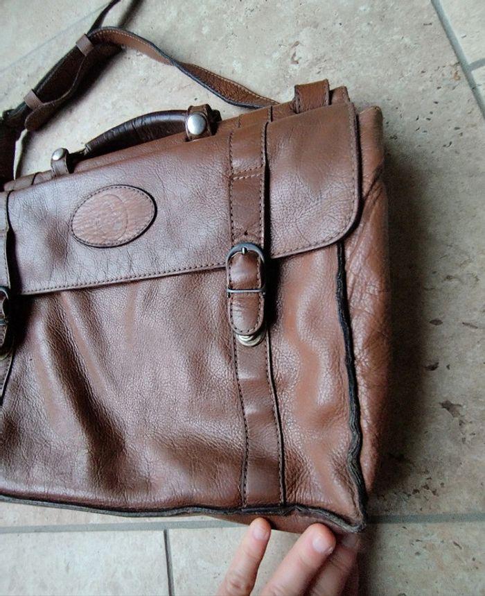 Magnifique sac vintage en cuir marque Ima besace porte document - photo numéro 6