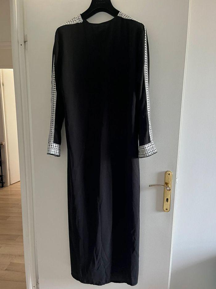 Abaya à zip avec strass - photo numéro 2