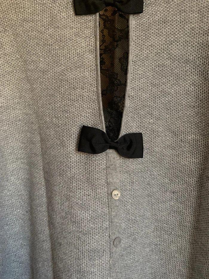 Pull gris boutonné au dos Etam taille L - photo numéro 5