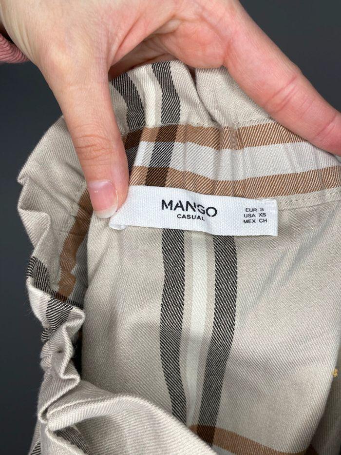 Jupe portefeuille mi-longue à motifs carreaux MANGO - photo numéro 4