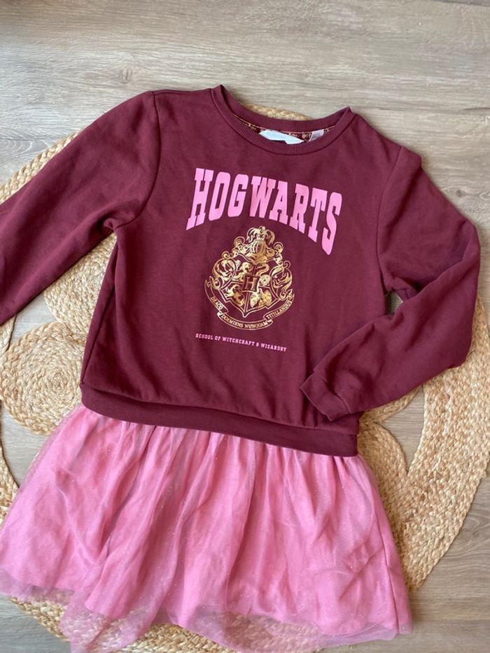 Robe sweat avec tulle Harry Potter rose et bordeaux H&M taille 9-10 ans - photo numéro 1