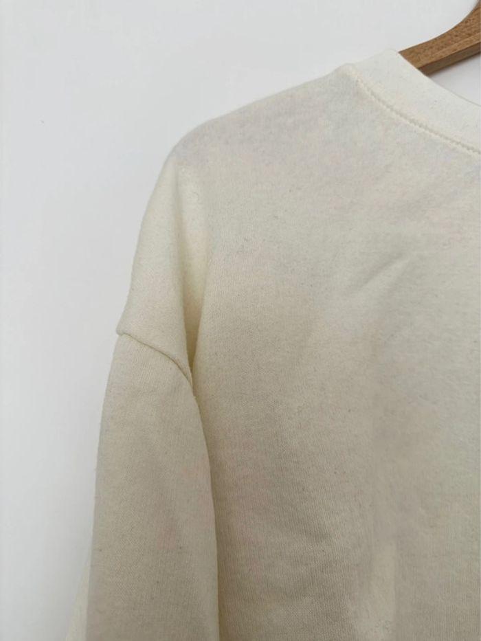 Sweat blanc écru Zara Taille L - photo numéro 2