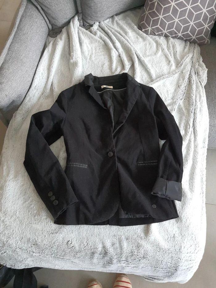 Blazer en velours noir tbs - photo numéro 1