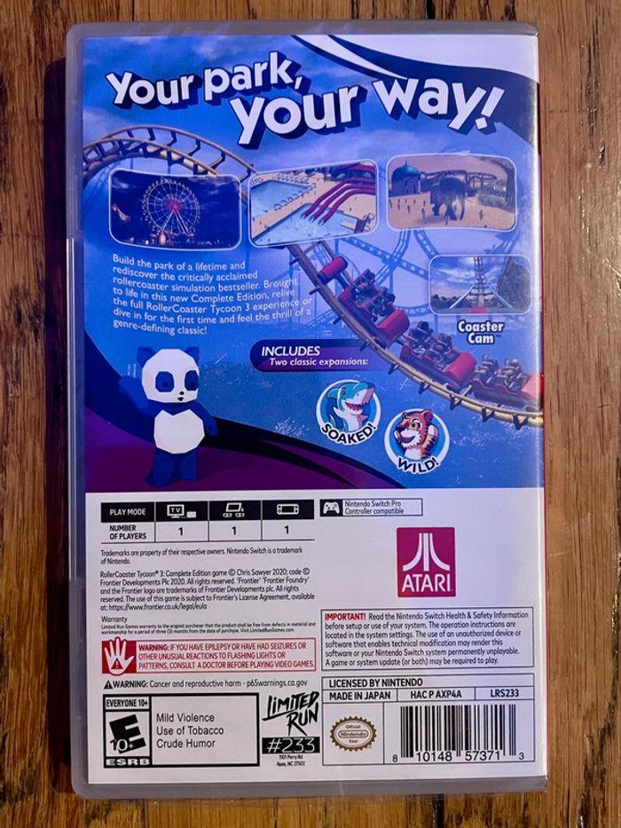 RollerCoaster Tycoon 3 Complete Edition, jeu Nintendo Switch Limited Run Games LRG #233 - photo numéro 2