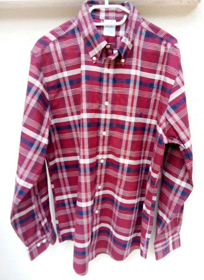 Chemise manches longues bordeaux à carreaux Brooks Brothers taille L - photo numéro 6