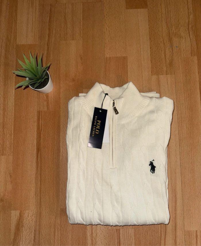 zip polo Ralph Lauren Blanc homme - photo numéro 1