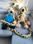 Lot de 4 peluches marsupilami ajena André Franquin jaune et noir à pois vintage