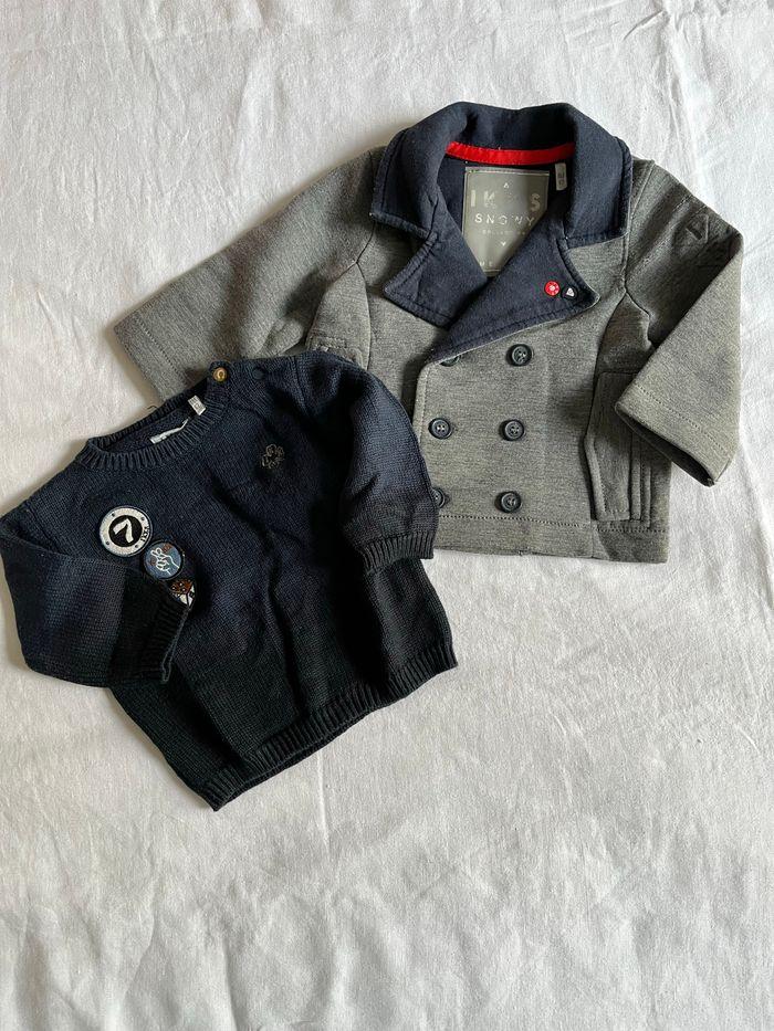 Lot veste et pull IKKS 6 mois - photo numéro 1