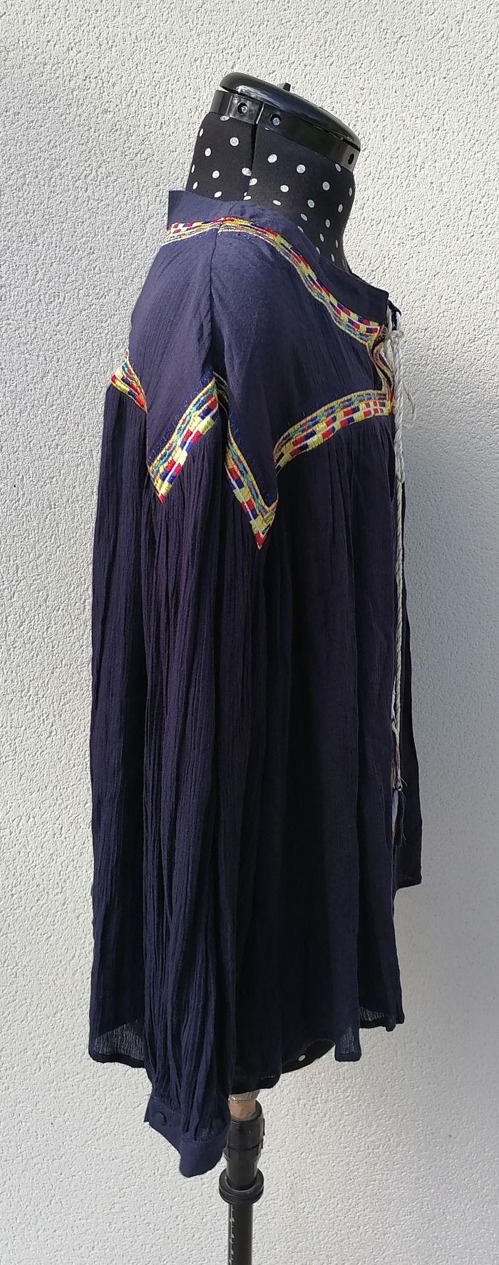 Blouse fluide hippie chic bleu marine Taille S Sweewë - photo numéro 3