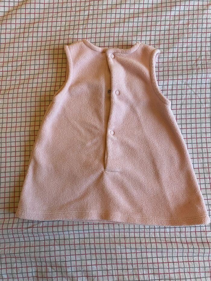 Robe chasuble sans manche polaire rose bébé 3 mois Kiabi - photo numéro 3