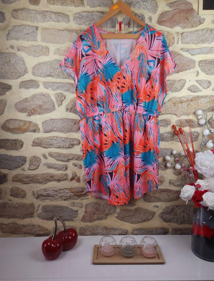 Robe tropical manches chauve souris multicolore Femme taille 54 marque Boohoo 🍬 - photo numéro 1