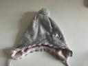 Bonnet fille chaud gris et doublé polaire rose 3/4 ans