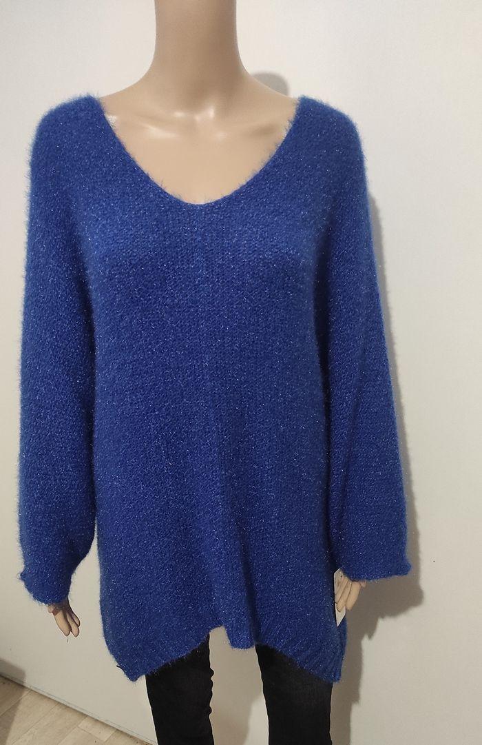 Pull maille cocoon bleu roi taille 48/50 - photo numéro 2