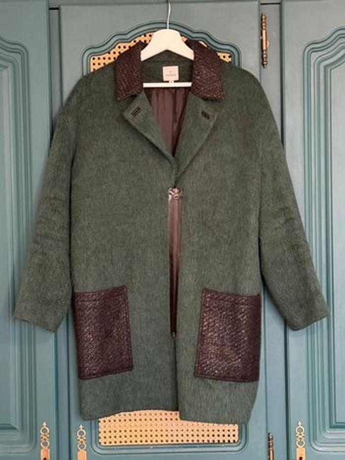 Manteau duveteux vert Kookaï 40 - photo numéro 1