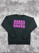 👕 Sweat à capuche Veste University Rare Vintage y2k 90s 2000s Babes Support Babes Noir Taille M 👕