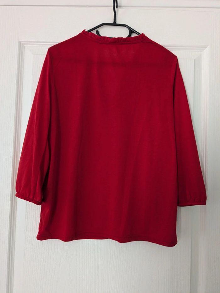 Blouse manches 3/4 rouge - photo numéro 2