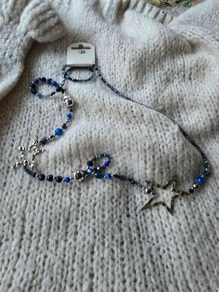 long collier etoile bleu - photo numéro 2