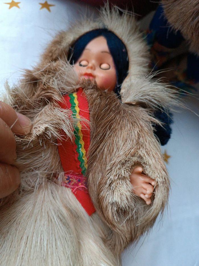 Poupée doll ethnique traditionnelle traditionnel esquimaux eskimo Alaska inuite fille garcon - photo numéro 3