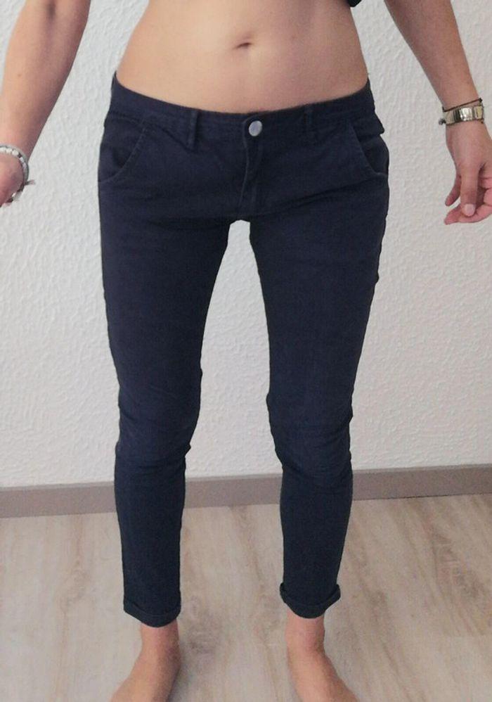 Pantalon Chino slim, bleu marine, Tissaia, 40 - photo numéro 1