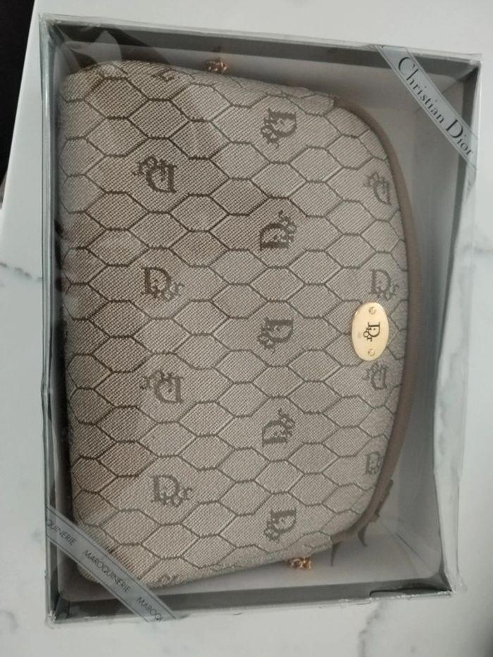 Christian Dior Honeycomb Chain Sac à bandoulière Toile Beige - photo numéro 2