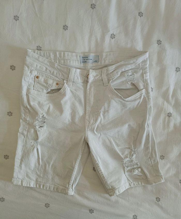 Short en jean blanc - photo numéro 1